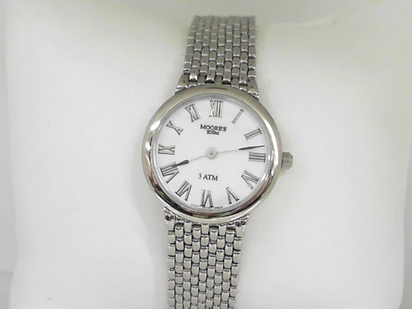 Ladies' Moore's Elite White Watch with White Dial