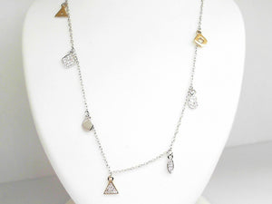 Two-Tone Geometric Shape Dangle Necklace