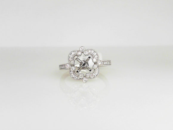 14K WG .20 CT Diamond Semi Mount For Round