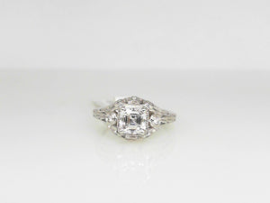 White Gold Engagement Ring with CZ Center