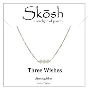 Skosh Silver 3 Wishes Pearl Necklace 16+1"