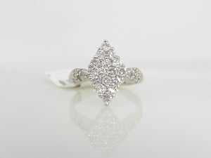 White Gold Geometric Shaped Diamond Cluster