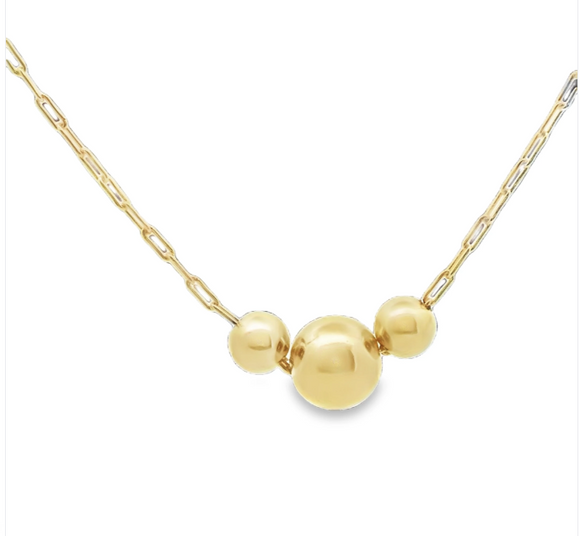 Gold Filled Paperclip Beaded Necklace