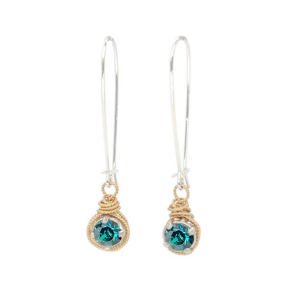 Sterling Silver Birthstone Color Earrings - May