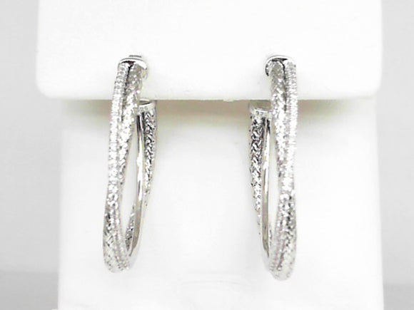 Charles Garnier Double Loop CZ Oval Hoop Earrings