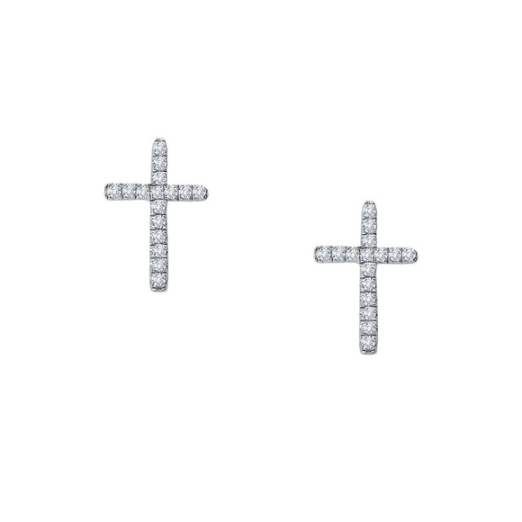 Lafonn Simulated Diamond Dainty Cross Studs