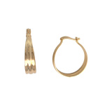 Gold Fill Shiny Triple Raise Hoop Earrings