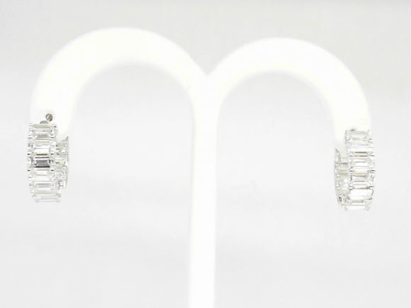 White Gold Lab Diamond Hoop Earrings