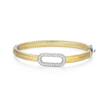 Charles Garnier Two-Tone CZ Mesh Bangle