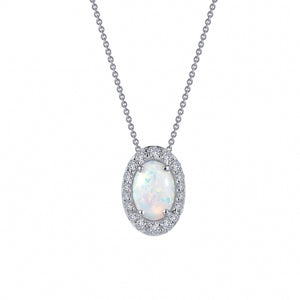 Lafonn Opal Necklace with Simulated Diamond Halo