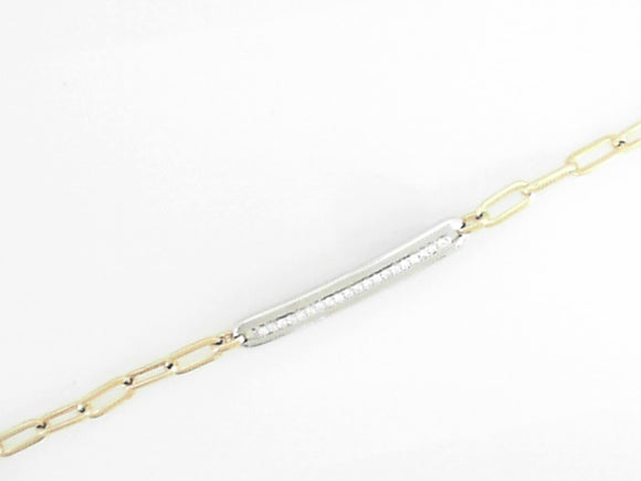 Two-Tone Diamond Paperclip Bracelet