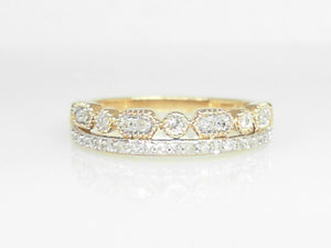 Yellow Gold Double Row Diamond Band