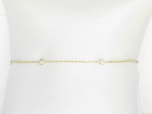 14k Yellow Gold Diamonds by The Yard Bracelet 0.12ct