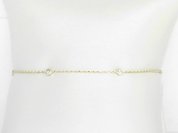 14k Yellow Gold Diamonds by The Yard Bracelet 0.12ct