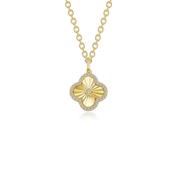 Lafonn Adjustable Clover Simulated Diamond Necklace