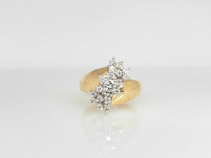 Yellow Gold Diamond Cluster Ring