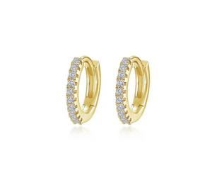 Lafonn Gold Plated Pave Huggie Earrings