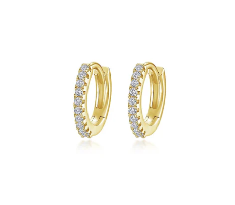 Lafonn Gold Plated Pave Huggie Earrings