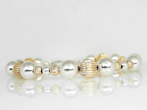 Vivi B "Mary" Sterling Silver/Gold Filled Beaded Bracelet 7"