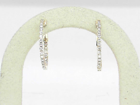 14k Yellow Gold Diamond 0.68ct Inside Out Hoop Earrings