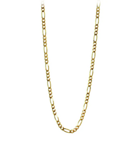 Sterling Silver/Yellow Gold Bonded 4.5mm Figaro Chain 20"