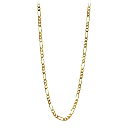 Sterling Silver/Yellow Gold Bonded 4.5mm Figaro Chain 24