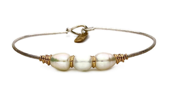 Earth Grace Trinity Pearl Bracelet 7.5