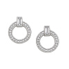 Sterling Silver Door Knocker Earring Baguettes with Round CZ's