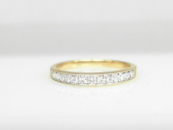 14k Yellow Gold Diamond 0.22ct Wedding Band