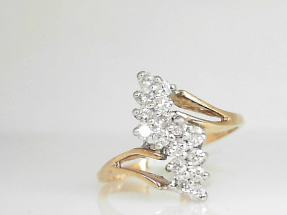 Yellow Gold Diamond Cluster Ring