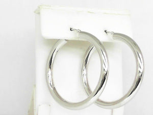 White Gold Large Thick Tube Hoops