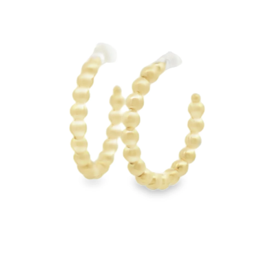 Gold Filled Beaded Hoop Earrings