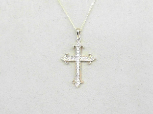 14k Yellow Gold Diamond 0.18ct Cross Necklace