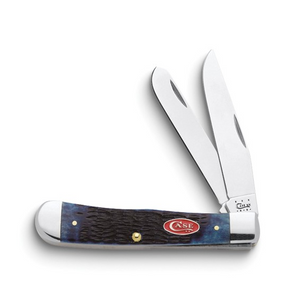 Case Navy Blue with Red Shield Trapper Knife