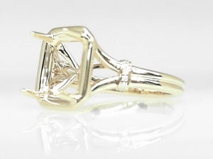 14k Yellow Gold Diamond Semi-Mount