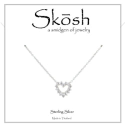 Skosh Open CZ Heart Necklace