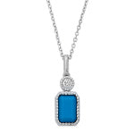 Sterling Silver Synthetic Turquoise CZ Necklace