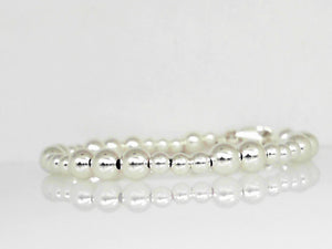 Vivi B "Barbara" Sterling Silver Beaded Bracelet 7"