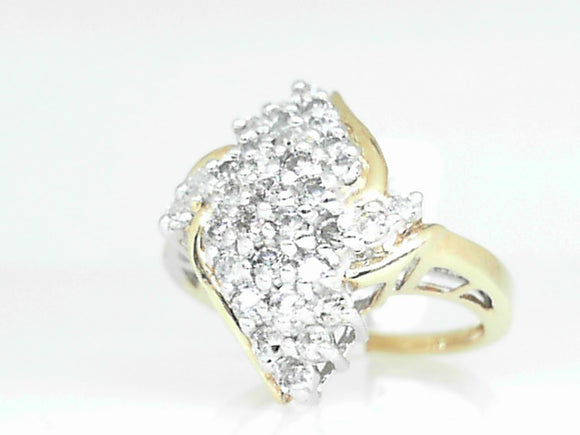 Yellow Gold Diamond Cluster Ring