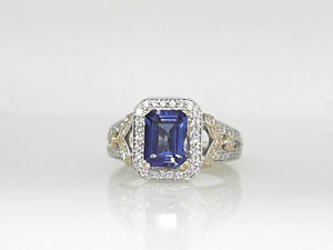 Two-Tone Tanzanite and Diamond Ring