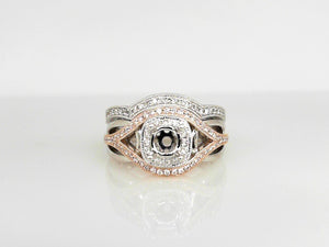 White and Rose Gold Diamond Semi Mounting