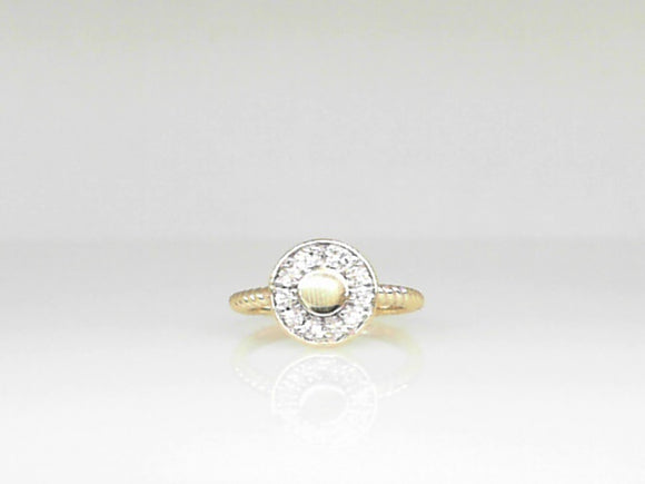 Yellow Gold Fashion Ring with .25 CT Diamonds and Twisted Shank