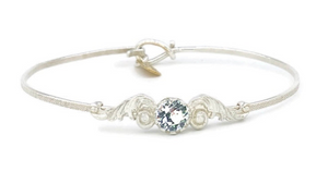 Earth Grace Sterling Silver Angel Wing Bracelet 7" April