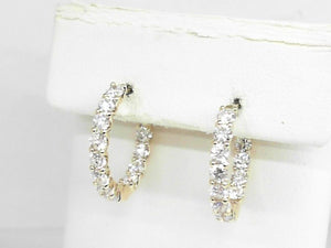 Yellow Gold Lab Grown Diamond Inside-Out Hoop Earrings