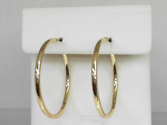 10K Yellow Gold Polished Hinged Hoop Earrings