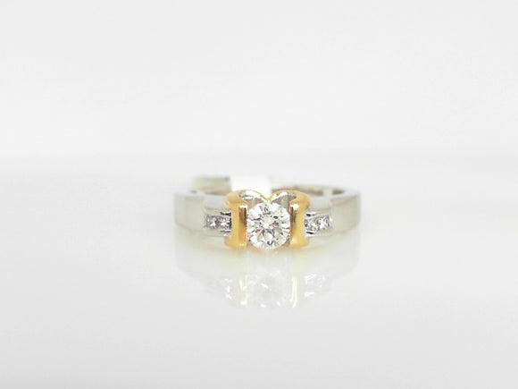 Two-Tone Diamond Engagement Ring