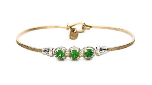 Earth Grace Gold Filled Green Eyed Girl 7" Bracelet