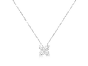 14k White Gold Diamond (0.16ct) Pendant Necklace