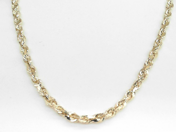 10k Yellow Gold 3mm Rope Chain 22