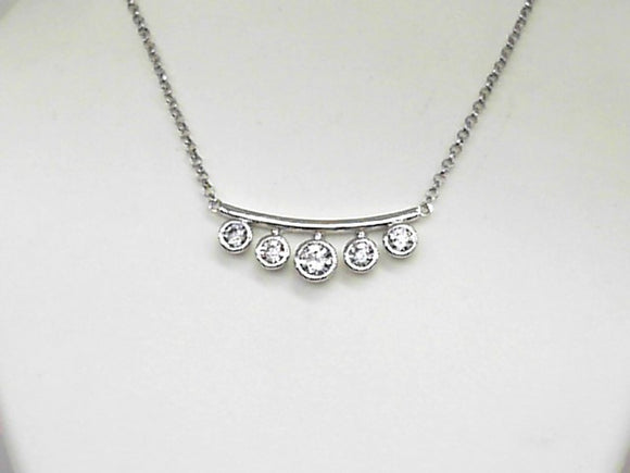 Charles Garnier Sterling Silver Bezel Set CZs Necklace